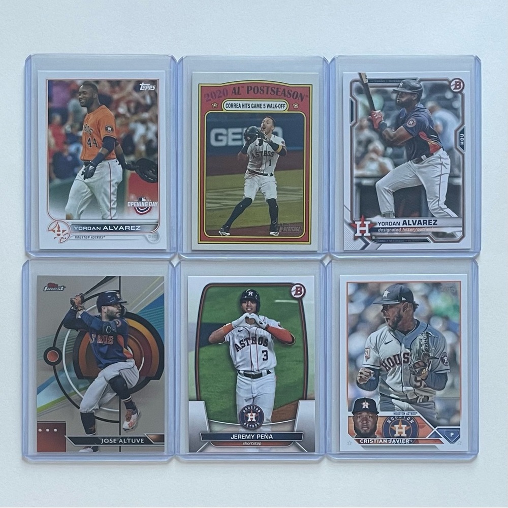 Lot of 6 Houston Astros Topps MLB Baseball Cards